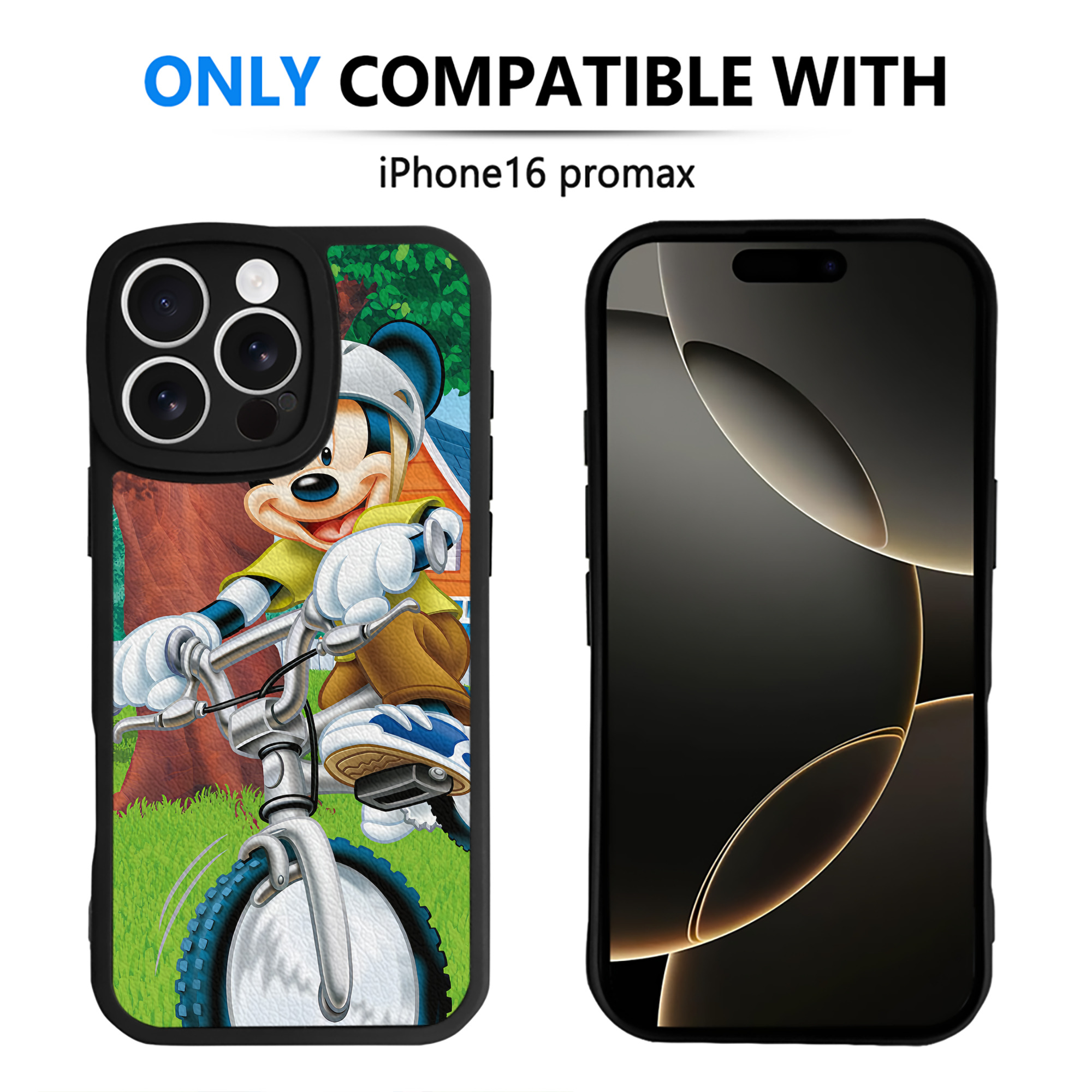 （画像用） ミッキーマウス Mickey Mouse 【iPhone 16シリーズ対応】シリコンスマホケース（レザー調） 材質：シリコン